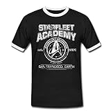 Spreadshirt Star Trek Discovery Starfleet Academy Männer Kontrast T-Shirt, XL, Schwarz/Weiß