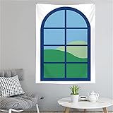 YYRAIN Nordic Einfache Mode Atmosphäre Fenster Landschaft Dekoration Wandteppich Zuhause Wohnzimmer Schlafzimmer Wandbehang Hotel Wanddekoration Tuch 59x52 Inch{W150xH130cm}