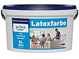prinzcolor Premium Latexfarbe abwaschbare Wandfarbe weiß Weiß 5