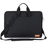 SIMBOOM Laptophülle, Laptoptasche 15-15,6 Zoll mit Schulterriemen & Gepäckgurt, 15,6 Zoll Tragbar Notebooktasche kompatibel PC Laptop Schutztasche Asus Dell Fujitsu Lenovo HP Toshiba - Schw