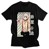 EDMKO Tokyo Ghoul Herren T-Shirt Kurze Hülsen 3D Bunte Druck Juzo Suzuya/Rei Kurzen Ärmeln Lässige Einfachheit Kurzarm Hemden Kurzarmshirt,Schwarz,M