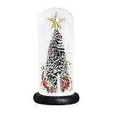ZHZHUANG Gerenische Weihnachtsbaum In Glaskuppel, 9,2 Kintiger Weihnachtsbäume Led-Dekoration, Tischlaser-Weihnachtsbaum In Glaskuppel Auf Hölzernen Basis Beleuchten Christams D
