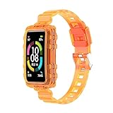 KKPLZZ Transparent Wrist Strap Compatible for Huawei Bracelet 6/ Honor Band 6, Smart Bracelet Replacement Strap Soft TPU Waterproof Watchb