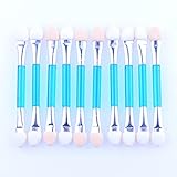 Lidschatten-Applikatoren, 10 stücke Dual Sided Lidschadow Pinsel Schwamm Kippkipper Oval Makeup Applicator Lidschatten Make-up Pinsel-Set für Frauen und Mädchen (Color : C)