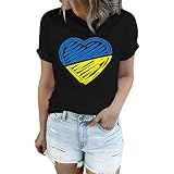 Damen Herren Ukraine T-Shirt Herren Damen Baumwoll Ukraine Flagge Motiv Rundhalsausschnitt Oberteile Kleidung Crew Neck Kurzarm Mit Ukraine Flagge Kurzarm T-Shirt Drucken Unterstützung