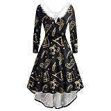 Damen Weihnachten Kleider Damen Party Elegant Kostüm Kleid Schulterfreies Kleid Kostüm Langarm Weihnachtskleider Kleid Tunik