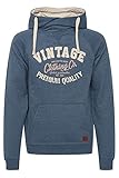 Blend Alejandro Herren Kapuzenpullover Hoodie Pullover Mit Kapuze Cross-Over-Kragen Und Fleece-Innenseite, Größe:XL, Farbe:Ensign Blue (70260)