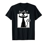 Schwarze Katze Katzenliebhaber Katzenmama Kater Katzen Miau T-S