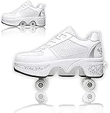 Schuhe mit Rollen 2 in 1 Multifunktionale 4 Rad Schuhe mit Rollschuhe Verformung Schuhe für Männer Frauen Und Kinder,40