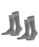 FALKE Herren Happy 2-Pack M SO Socken, Grau (Light Grey Melange 3390), 43-46 (2er Pack)