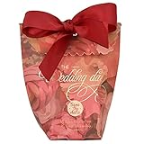 zhengnianshu 50 STÜCKE Hochzeit Gunsten Zucker Schokoladenschachteln, Füllen Sie mit Pralinen Schmuck für Hochzeit Geburtstag Party Dekoration Geschenk für Gäste Kinder(Wine red Vintage Flower)