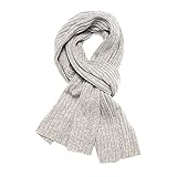 Lqxhth Kaschmir Schal Einfarbig Warm und Bequem Strickschal Klassisch-eleganter Schal mit Karostreifen, Geeignet für Geburtstag, Valentinstag, Neujahrsgeschenke, Freizei, gray-35x180