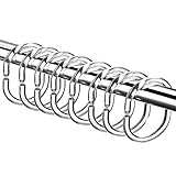 24 Packung Kunststoff Duschvorhang Ringe Haken für Badezimmer Dusche Fenster Rod (Klar)