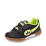 Lico Bernie V Unisex Kinder Hallenschuhe, Schwarz/ Lemon, 34 EU