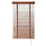 YAN FEI Verdunklungsrollos für Fenster, 50 mm Lamellen, Holzjalousie mit Halterung, 60 cm/80 cm/100 cm/120 cm/140 cm breit, schnelle Installation (Größe: B 120 cm × H 200 cm)