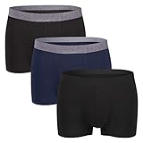 Gomati Herren Lasercut Pants (3er Pack), Seamless-Design Boxer Slip aus Viskose - Dark Mix L