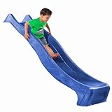 Demmelhuber - Rutsche WATERSLIDE 2,30 m mit Wasseranschluss für Spielturm, Wellenrutsche, Gartenrutsche, Kinderrutsche, Anbaurutsche, Wasserrutsche (Blau)