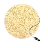 Betinyar Stern Pendel Brett Wünschelrute Wahrsagen Metaphysische Message Board Holz Brett mit Kristall Wünschelrute Pendel Halskette Hexerei Wicca Altar Supplie(25 cm)