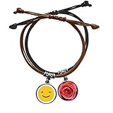 Smile Cute Online Chat Face Cartoon Armband Seil Handkette Leder Rose Armb