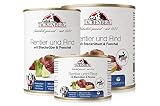 TACKENBERG Rentier und Rind mit Steckrübe & Fenchel Nassfutter Dose für Hunde - Hundefutter in Premiumqualität - natürlich getreidefrei - 12 x 400 g