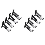 wivarra 8Er Pack Single Curtain Rod Brackets für Gardinen Stange Aluminium Alloy Schwerlast Gardinen Stangen Halter (Schwarz)