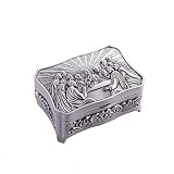 NeoMcc Schmuckkästchen im Vintage-Stil, europäischer Stil, Metall, kreativ, Retro, christlich, kleine Schmuck-Aufbewahrungsbox, Geschenkverpackung, Schmuckkisten (Farbe: Silber, Größe: 8 x 5 x 3,6 cm)