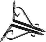 Yclty 2 Stück Regalträger Metall, Regalhalterung Regalwinkel, Wand Regal Winkel Regalhalter, Regalsystem Wandschiene, Metallregal Schwarz für Studienraum Wohnzimmer Wand Regal Brauch Wandreg