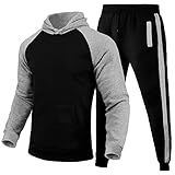 BGTKHKS Jogginganzug Herren Teenager Trainingsanzug,Mode Sweathose Hoodie Männer Sportanzug Spleißen Freizeitanzug Sweatjacke mit Kapuze Hoodie Sporthose Set Jogging Anzug Trainings Anzug Jogging