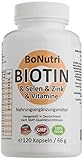 SONDERPREIS! Biotin & Selen & Zink & Vitamine 120 vegane Kapseln 2-Monatsbedarf Ohne Magnesiumstearat Vegan Glutenfrei Laktosefrei Qualität aus Deutschland Haare Haut Nägel Hochdosiert Rückgab