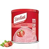 SlimFast Milchshake Pulver Erdbeere I Kalorienreduzierter Diät-Shake mit hohem Eiweißanteil I Diät-Pulver für eine gewichtskontrollierende Ernährung I Nur 230 Kalorien pro Protein-Shake I 438 g