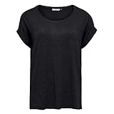 ONLY Damen Onlmoster S/S O-neck Top Noos Jrs T-Shirt, Schwarz (Black Detail: Solid Black), L