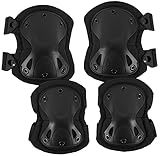 Dominator Protektoren Sets Erwachsene Knieschoner Ellenbogenschützer Set Schutzausrüstung Schützer Paintball Airsoft Radfahren Roller Skating Inliner Skateboard Protectors Elbow Knee Pads (Schwarz)