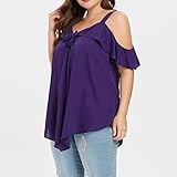 Damen-Tops, schulterfrei, Übergröße, Bluse, Frauen Cold Shoulder Mode Pailletten Vintage Spitze Loose Fit Casual Kurzarm Shirt Tops Bluse Top