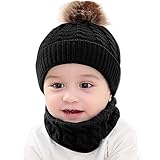 MayJuly Strickmütze Wintermütze für Baby,Fleece-Futter Jersey Slouch Beanie Herbst Knit Hut Gemütlich Beanie Hut Unisex Baby
