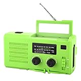 Ourdoor Solar Radio, Tragbares Kurbelradio Dynamo Radio mit NOAA/AM/FM, 4000mAh Wiederaufladbare Powerbank Batterie, 5 Modi LED Taschenlampe, Leselampe, SOS-Alarm für Camping Wandern Notfall (Green)