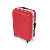 MasterGear Hartschalenkoffer mit Aluminium Rahmen in rot | Größe M: (67,5 x 45,5 x 26,5 cm / 55 Liter) | Koffer mit 4 Rollen (360 Grad) | Trolley, Reisekoffer, ABS, TSA, stapelb