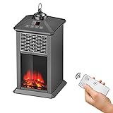 LANTIAN Elektrische Kaminheizung, Freistehender Elektrokamin Kaminofen mit realistischer LED Faux Flammeneffekt Heizung Holzofen W