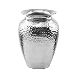 Butlers Oriental Lounge Orientalische Vase Höhe 21cm in Silber - Blumenvase aus Aluminium, gehämmert - Gefäß und Dek