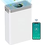 Luftreiniger HEPA H13 Leiser Luftfilter, Air Purifier entfernt bis zu 99,97% der Pollen Haustier Hautschuppe usw,CADR 340m³/h bis zu 78㎡ Raucherzimmer, LED Touchscreen Timer Schlafmodus,App Steuerung