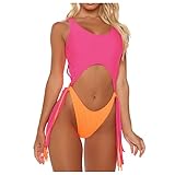 Push Up Badeanzug Frauen Set Beachwear Bandeau Bikini Bademode Bandage Brazilian Swimwear Tankinis Set, rose, XL