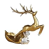 zongshengshop Traditionelles Weinregal ELK Single Wine Rack Kreative Tierskulptur Home Vertikaler Weinkabinett, Flaschengestell für Küche, Bar, Speisekammer, Weinkeller Weinregalhalter (Color : Gold)