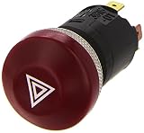 HELLA 6HF 003 916-011 Warnblinkschalter - Druckbetätigung - 12V - Einbau - Halogen - Schalterbeleuchtung: rot - mit Glühlamp