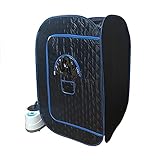 RPOLY Tragbare Dampfsauna, Garten Sauna Spa Gewichtsverlust Maschine, Haushalt Übergroße Faltbare Persönliche Outdoor-Sauna Zelt, Einschließlich Fernbedienung,Black