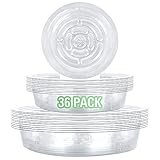 JonesHouseDeco 36 Stück transparente Pflanzen-Untersetzer 15,2 cm / 20,3 cm / 25,4 cm PVC Kunststoff Blumentopf Tablett Garten Untersetzer Pflanztopf Hervorragend für Innen- und Außenp