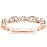 Zakk Eternity Ring Damen Silber 925 Halb Ewigkeitsringe Vorsteckring Schmal 2mm Zirkonia Verlobungsringe Eheringe Trauringe Memoire Ringe Gold Rosegold (Rosegold, 53 (16.9))