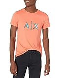Armani Exchange Damen Color Logo T-Shirt, Orange, M