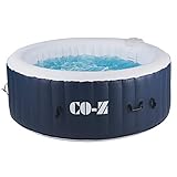 CO-Z Aufblasbarer Whirlpool für 4 Personen Spa Pool 1,8x1,8m Indoor Outdoor Pool 120 Massagedüsen Heizung 800 Liter mit Luftpumpe für Patio, Hinterhof, Garten (1,8x1,8 m)