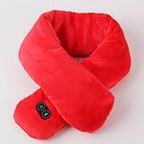 Pinjeer Beheizter Schal Unisex-Kreuzhalstuch Winter Wiederaufladbare Schals Nackenheizung Massagekissen Schal, um Ihren Hals warm zu halten Schal 100% Polyesterfaser (80 * 10 cm)