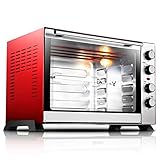 Umluft-Toaster-Ofen mit Top-Grill & Griddle-Rotisserie, Backen, Grillen, Grillen, Braten, Toasten, Warmhalten, 60L Fassungsvermögen, 60 L Nützlich,leck