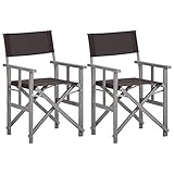 Tidyard Holz Klappstuhl Faltstuhl Regiestuhl Gartenstuhl Campingstuhl Balkonklappstuhl für Garten, Balkon, Camping, Terrasse, 2 STK 55x56x88